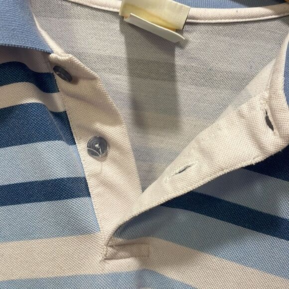Lacoste Mens polo blue and white striped collared shirt - Picture 13 of 13